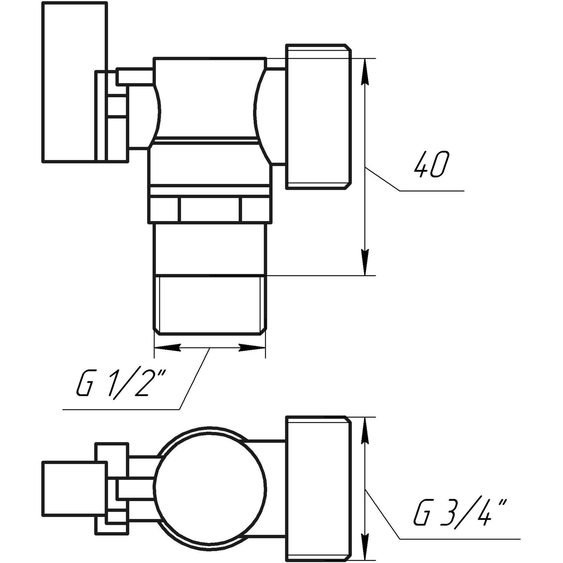 Кран кульовий кутовий для пральної машини SOLOMON 1/2″х3/4″ A7172